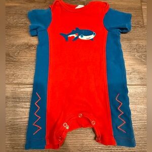 Lemon Loves Lime Red and Blue Shark Bodysuit